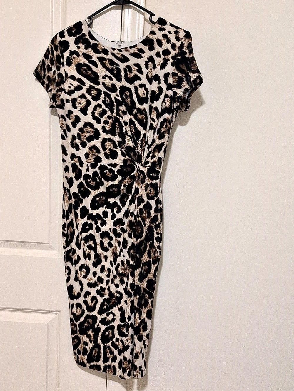 New York & Company Leopard Print Midi Dress Size Small
